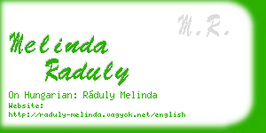 melinda raduly business card